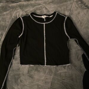 Garage Black Reverse Stitch Long Sleeve XS
